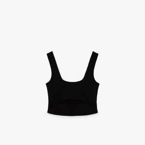 Black cut out front crop top never worn